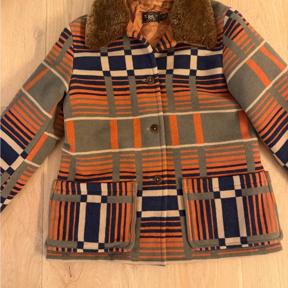 Ralph Lauren Double RL Plaid Utility Jacket - Orange, Blue, Gray